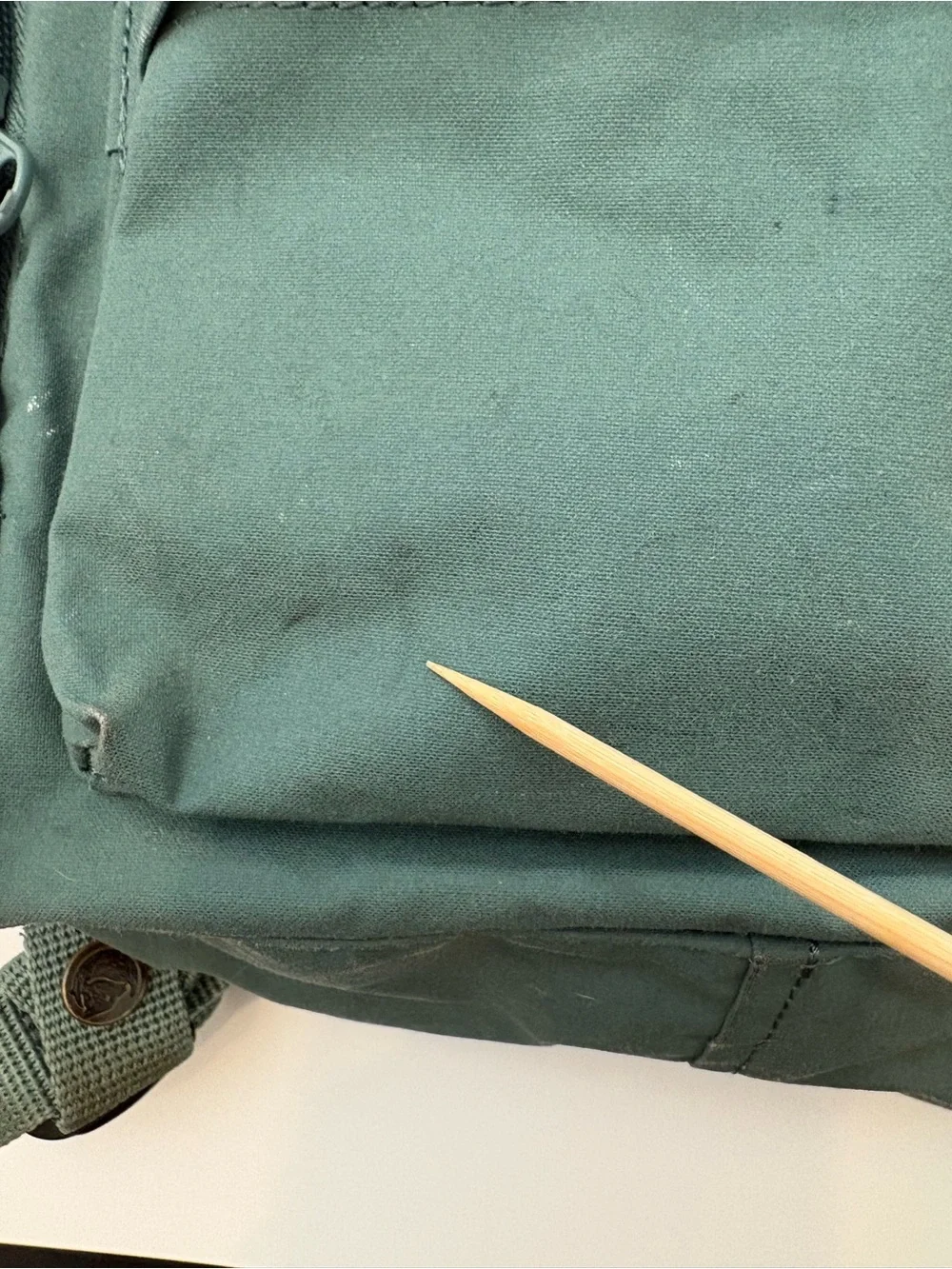 Fjallraven Kanken Mini Backpack in Sage Green with Red Logo